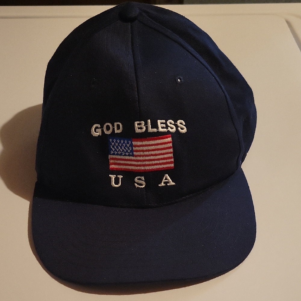 Kids Navy Blue USA God Bless Snapback Hat